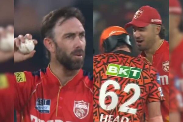 ट्रैविस हेड चीक्स विथ ऑस्ट्रेलिया टीम के साथी ग्लेन मैक्सवेल, मार्कस स्टेनिस एसआरएच वीएस पीबीके के दौरान। देखना