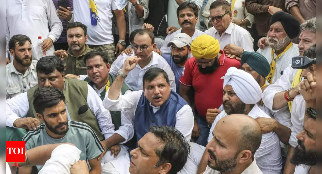 AAP सांसद को श्रीनगर को बनाए रखने से रोकने के लिए COPS लॉक सर्किट हाउस गेट, फारूक से मिलना | भारत समाचार