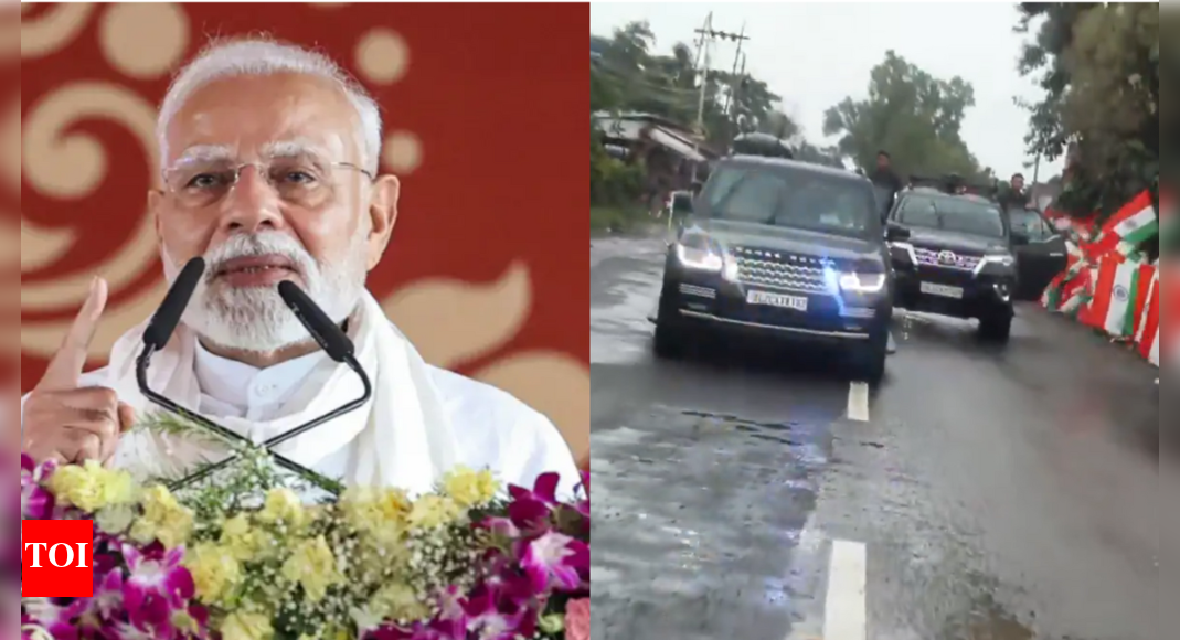 पीएम मोदी मणिपुर यात्रा: मजबूत बारिश के बल का परिवर्तन; रैली जगह पर जाने के लिए सड़क से यात्रा | भारत समाचार