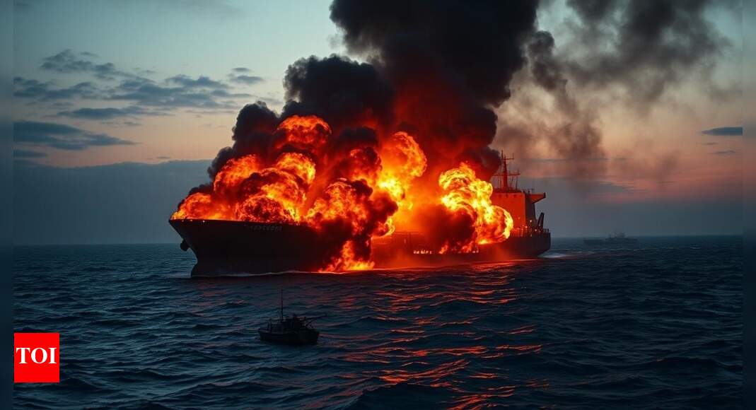 एडन की खाड़ी में नाव पीटा गया: यमन के तट पर मिसाइल मिसाइल मिसाइलों के जहाजों का संदेह; हौथी संदिग्ध कागज