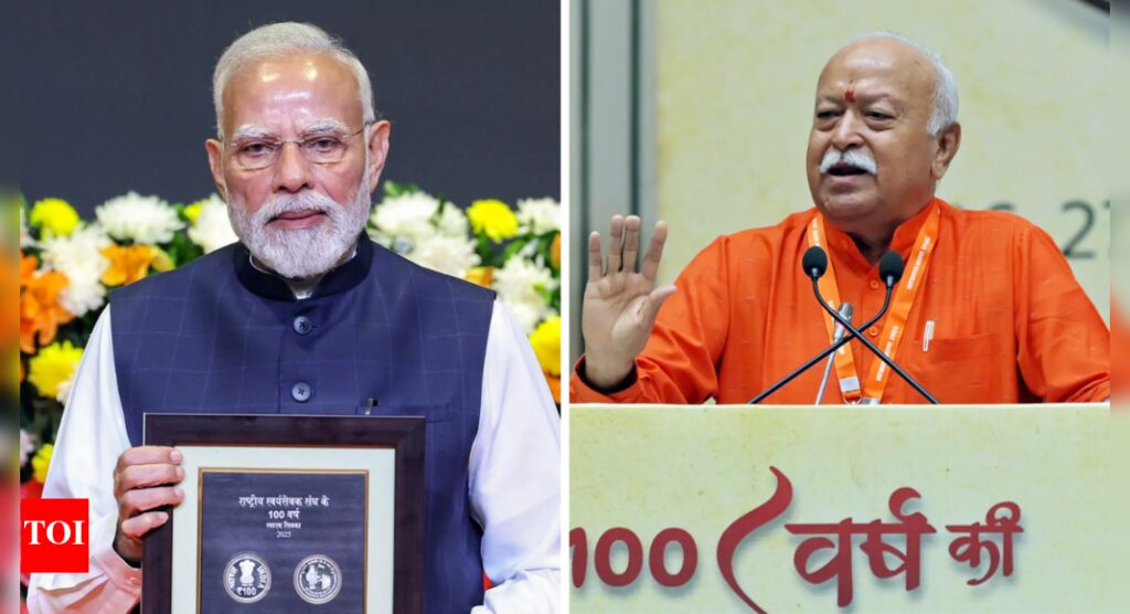 ‘प्रेरणादायक निदेशालय’: प्रधानमंत्री मोदी आरएसएस मोहन भगवान के प्रमुख का शताब्दी भाषण रहे हैं; संघ मूल्यों के वैश्विक प्रभाव को रेखांकित करें | भारत समाचार ‘प्रेरणादायक निदेशालय’: प्रधानमंत्री मोदी आरएसएस मोहन भगवान के प्रमुख का शताब्दी भाषण रहे हैं; संघ मूल्यों के वैश्विक प्रभाव को रेखांकित करें | भारत समाचार