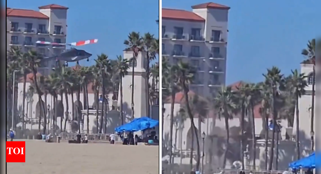 कैलिफोर्निया के हंटिंगटन बीच में हेलीकॉप्टर दुर्घटनाग्रस्त; 5 घायल – देखें