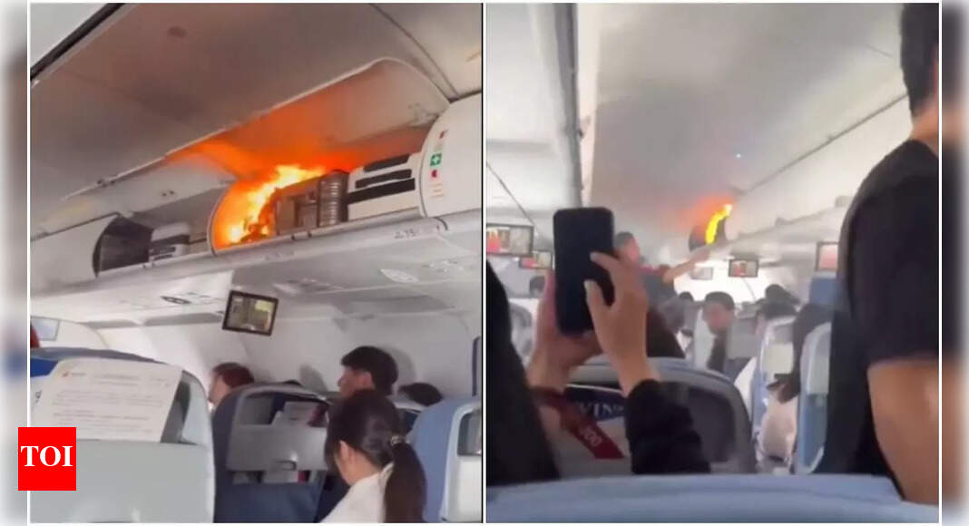 धुआं, आग की लपटें और उड़ान का मार्ग परिवर्तन: कैरी-ऑन सामान में लिथियम बैटरी में आग लगने के बाद एयर चाइना की उड़ान को आपातकालीन लैंडिंग करनी पड़ी – वीडियो
