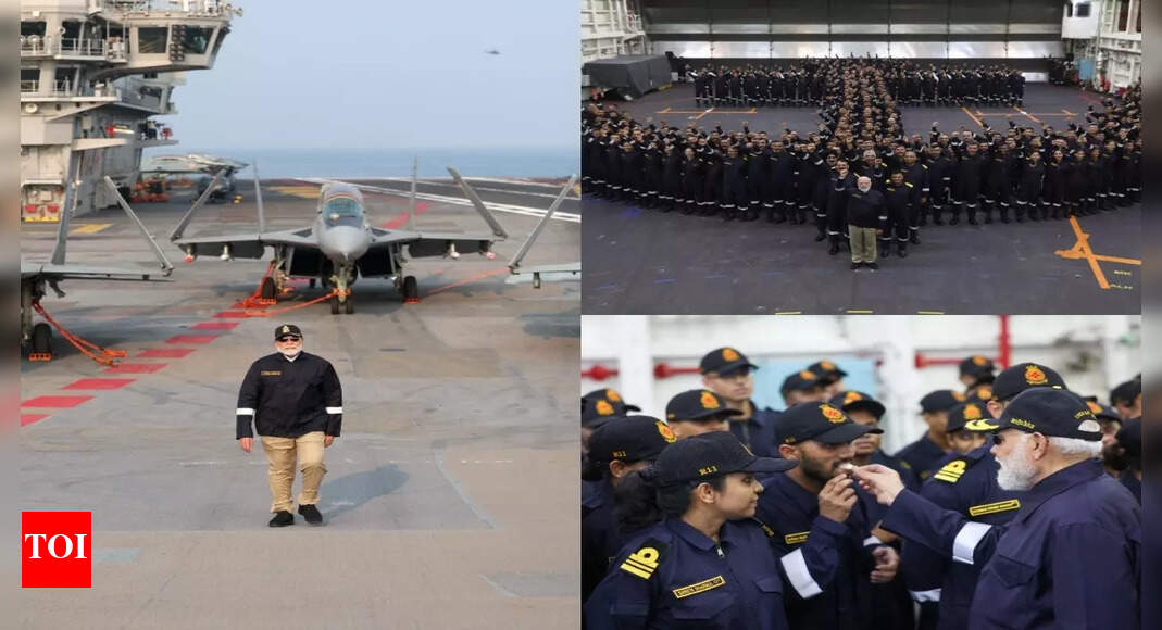 रात्रिभोज, गाने, योग और बहुत कुछ: पीएम मोदी ने आईएनएस विक्रांत में नौसेना के साथ कैसे मनाई दिवाली; मिग-29 को कार्य करते हुए देखें | भारत समाचार