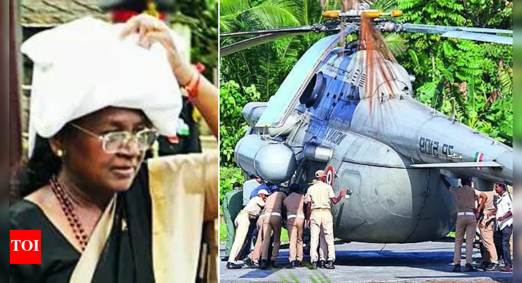 केरल पहुंचे राष्ट्रपति मुर्मू, हेलीपैड पर फंसा उनका हेलीकॉप्टर | भारत समाचार