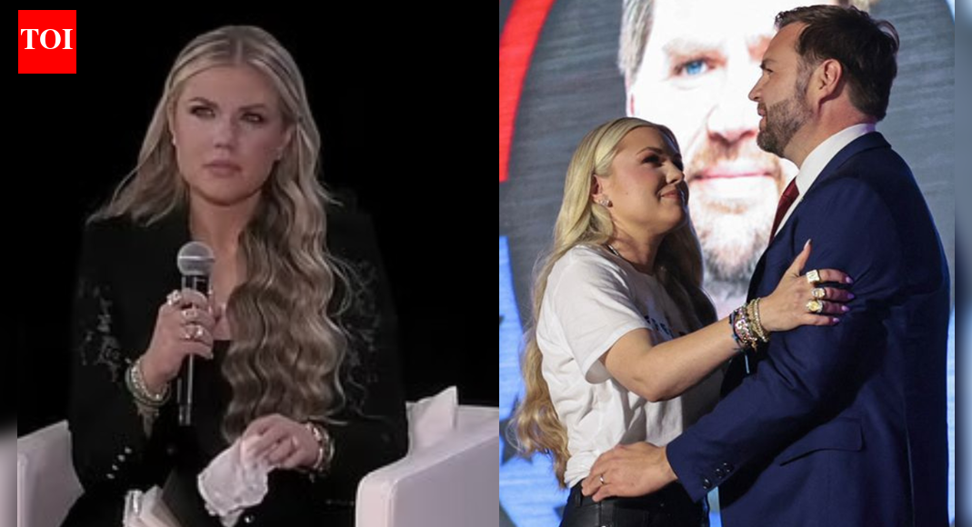 एरिका किर्क ने जेडी वेंस के वायरल आलिंगन के पीछे की सच्ची कहानी साझा की और बताया कि उन्होंने मंच पर उनकी गर्दन के पिछले हिस्से को क्यों छुआ