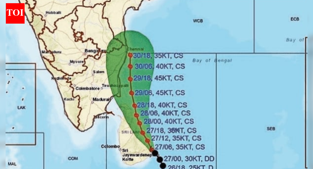 चक्रवात दितवाह दो दिन में तमिलनाडु से टकरा सकता है; आईएमडी ने अलर्ट को लाल रंग में अपग्रेड किया | चेन्नई समाचार