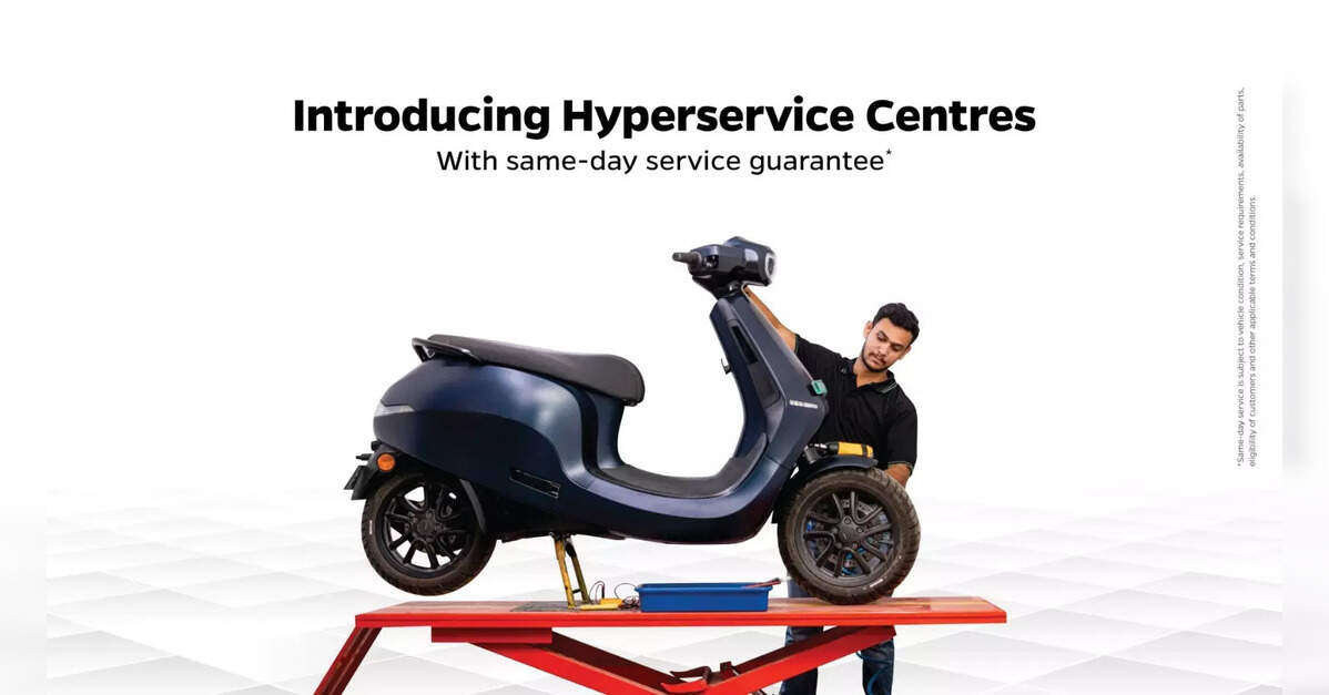 ओला इलेक्ट्रिक ने उसी दिन इलेक्ट्रिक वाहन रखरखाव के लिए हाइपर-सर्विस सेंटर लॉन्च किए, इकोनॉमिकटाइम्सबी2बी