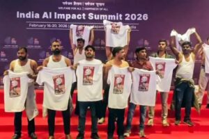 एआई शिखर सम्मेलन में ‘शर्टलेस’ विरोध: युवा कांग्रेस प्रमुख उदय भानु चिब गिरफ्तार | भारत समाचार