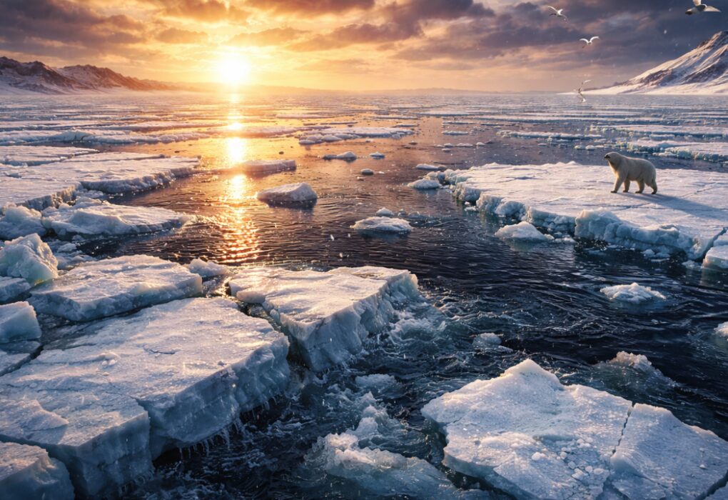 आर्कटिक समुद्री बर्फ: आर्कटिक समुद्री बर्फ रिकॉर्ड पर सबसे कम शीतकालीन चोटियों में से एक की ओर बढ़ रही है: रिपोर्ट