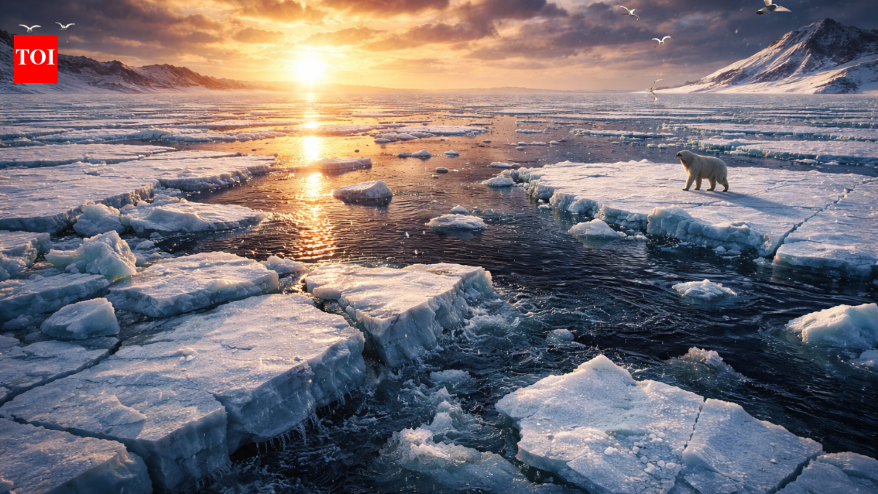 आर्कटिक समुद्री बर्फ: आर्कटिक समुद्री बर्फ रिकॉर्ड पर सबसे कम शीतकालीन चोटियों में से एक की ओर बढ़ रही है: रिपोर्ट